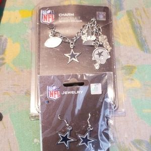 Dallas cowboys earring and charm bracelet